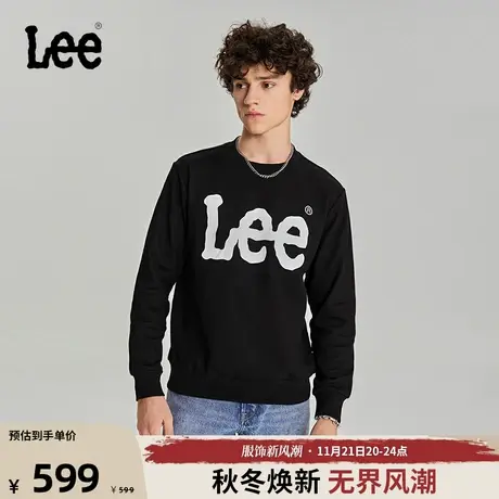 Lee商场同款23秋冬新品标准版印花Logo男圆领卫衣休闲LMT0065712图片