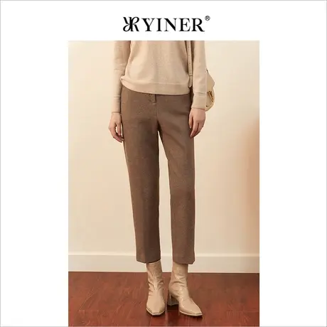 YINER音儿女装冬季羊毛直筒休闲裤图片