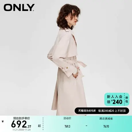 ONLY奥莱夏季时尚简约收腰翻领中长款风衣外套女商品大图
