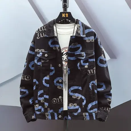 2023秋季新款复古港风牛仔外套男韩版休闲上衣青少年学生夹克潮商品大图