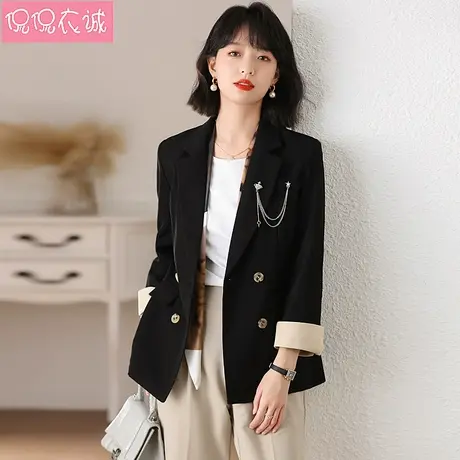 长袖西装外套女2025春装新款小个子气质设计感西服短款上衣韩版商品大图