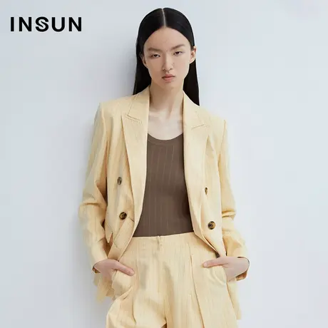 INSUN恩裳春季条纹H廓形西装外套商品大图