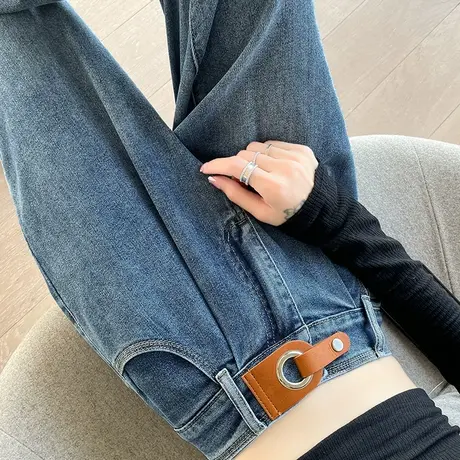 阔腿牛仔裤女2023年春秋新款高腰宽松显瘦复古百搭ins直筒长裤潮图片