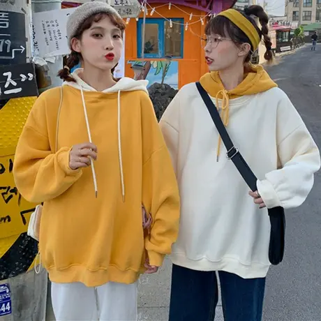 假两件卫衣女2022秋冬设计感小众上衣宽松韩版慵懒风加绒加厚外套商品大图