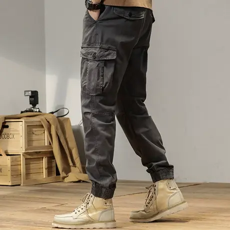 裤子男士束脚工装裤2022冬潮牌哈伦裤子休闲束脚宽松舒适时尚裤男商品大图