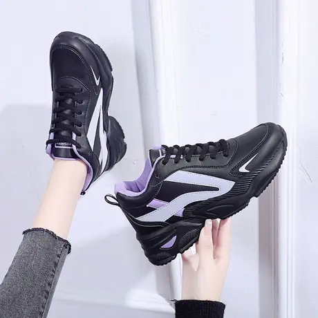 老北京皮鞋大码41一43女士加绒运动鞋防滑皮面棉鞋妈妈工作鞋春秋商品大图