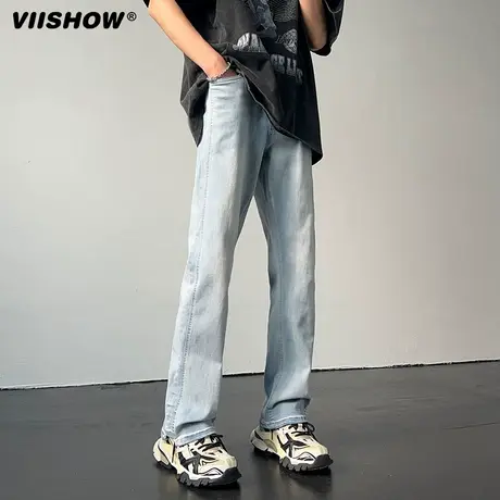 VIISHOW美式高街牛仔裤男款秋冬潮流潮牌复古水洗高级感休闲裤子商品大图