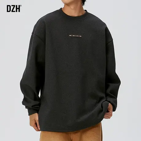男生德绒打底衫春季男款2024新款卫衣男圆领纯色上衣男装长袖t恤商品大图