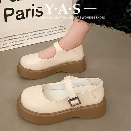 大头松糕厚底玛丽珍单鞋女2024春秋季新款日系jk复古增高小皮鞋子商品大图