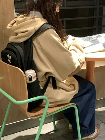 奶fufu外套女oversize春秋薄款复古国潮vibe宽松慵懒连帽卫衣开衫商品大图