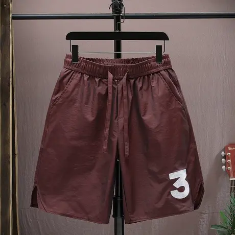 夏季男士冰丝短裤五分裤沙滩裤炫彩色大裤衩渐变色夏装青少年中裤商品大图