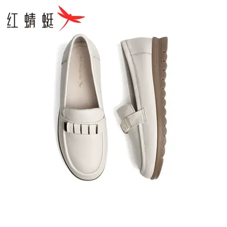 红蜻蜓妈妈鞋2023秋冬新款女鞋软底舒适中老年奶奶单鞋休闲真皮鞋商品大图