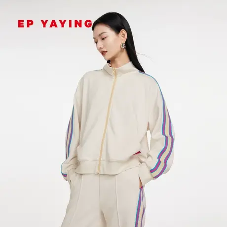 EP YAYING雅莹女装 撞色设计条纹简约宽松外套 2023新款1215A商品大图