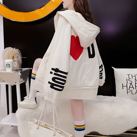 设计感连帽工装外套女春秋2022新款秋季宽松休闲洋气减龄百搭上衣商品大图