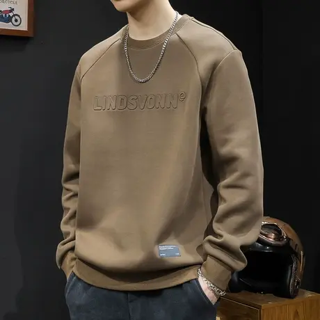 加绒卫衣男秋冬款潮牌男款大码秋季2023新款男士加肥加大上衣男装商品大图