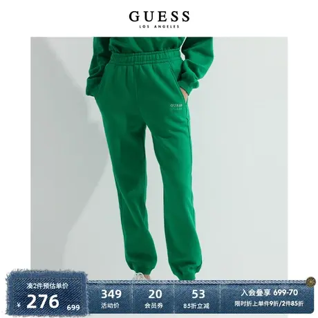 GUESS 女士潮流舒适束脚学院运动直筒休闲裤Q2BQ36R2Q41商品大图