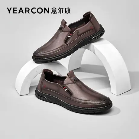 意尔康皮鞋男2023年春季新款真皮软底驾车男士中老年爸爸休闲单鞋商品大图