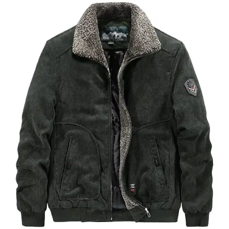 VIP工装棉服男冬季新款加厚加绒灯芯绒外套潮流棉衣大码工装棉袄商品大图