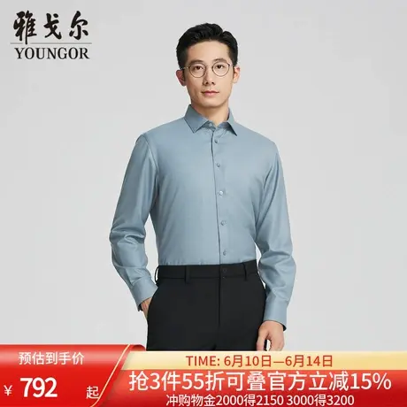 【商场同款】雅戈尔男士衬衫春秋新款官方商务休闲长袖衬衫男商品大图