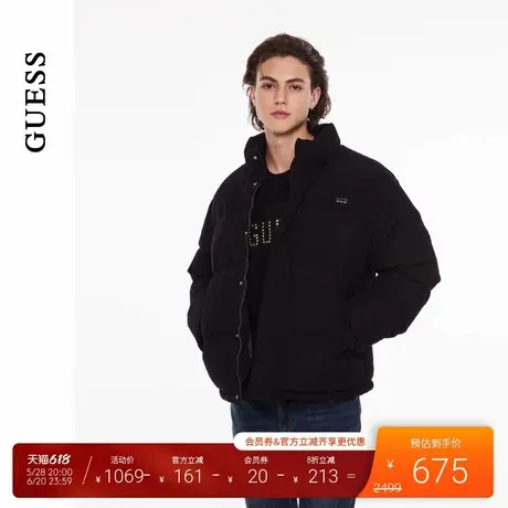 GUESS男士日常休闲百搭立领绗缝羽绒服-MO4W9895K商品大图