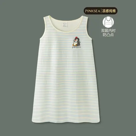 睡衣女款凉感纯棉夏季防凸点背心家居服新款可爱企鹅女士吊带睡裙图片