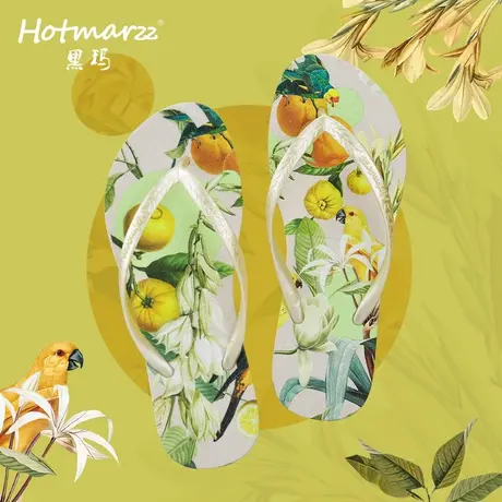 hotmarzz/黑玛人字拖女夏季室外穿时尚夹脚沙滩拖鞋防滑夹板凉拖商品大图