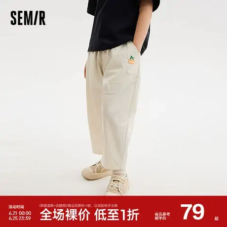 森马儿童长裤2024新款宽松日常简约松紧腰休闲裤夏季男童女童裤子商品大图