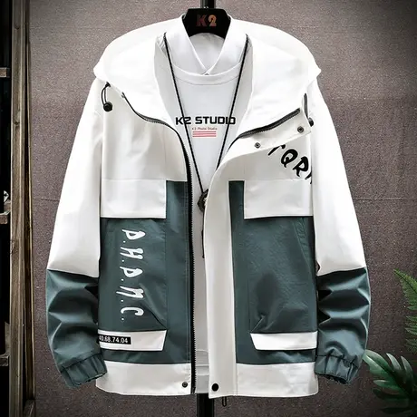 外套男韩版潮流2023新款春秋季工装夹克休闲青少年百搭上衣服潮牌图片