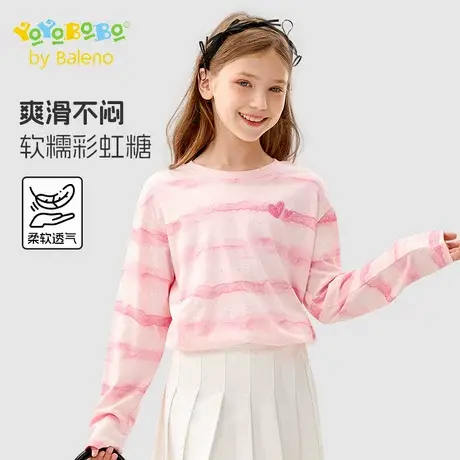 班尼路童装YBB系列女童长袖2025新款儿童纯棉上衣中大童休闲衣服商品大图