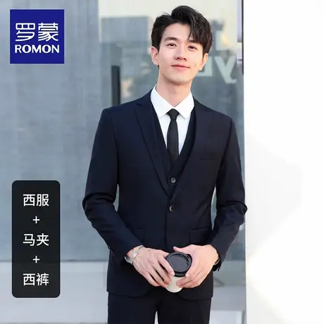 罗蒙男士西服套装2025秋季新款新郎结婚宴会礼服商务休闲职业装NX图片