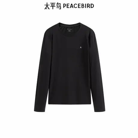 【商场同款】太平鸟男装圆领长袖T恤秋冬印花体恤B1CPE4535商品大图