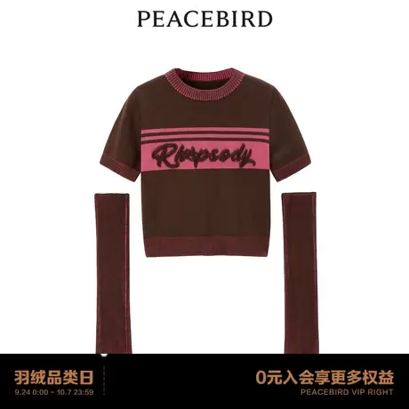 【商场同款】太平鸟女装2023年冬季新款可脱卸袖线套衫A3EED4256商品大图