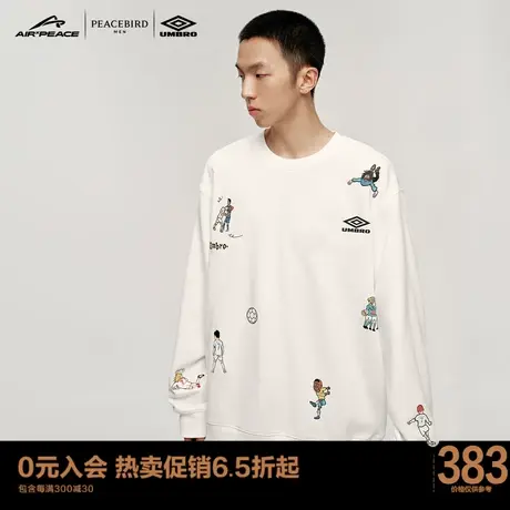 【AIRxPEACE】太平鸟男装冬新款茵宝联名圆领刺绣卫衣B3BFC4B04图片