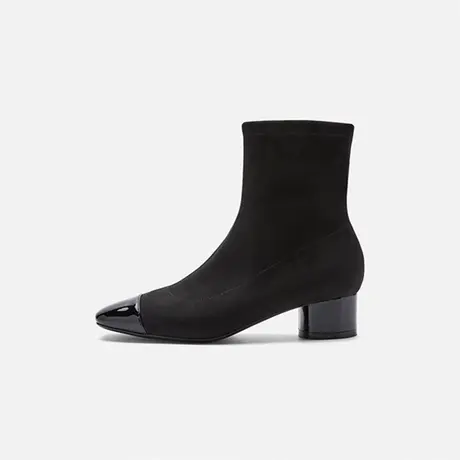 Nine West/玖熙2025年冬季新款弹力靴女方跟方头粗跟短靴女瘦瘦靴商品大图