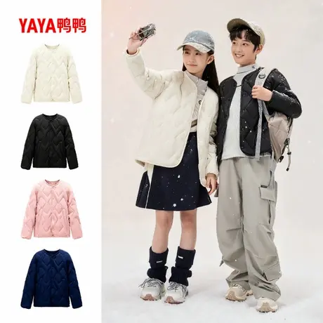 鸭鸭儿童羽绒服女童男女款轻薄冬季2025新款大童冬装三防短款外套商品大图