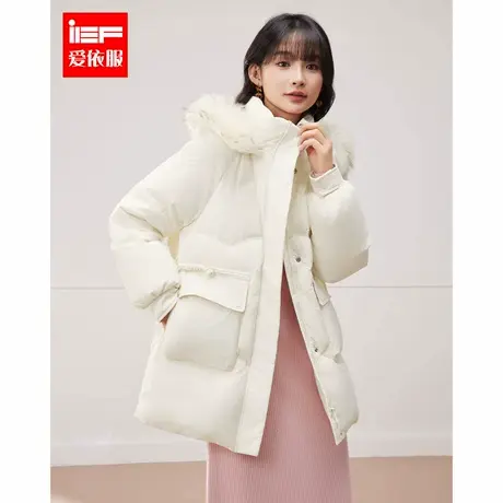 IEF/爱依服2024冬季新款时尚百搭新款收腰保暖简约设计羽绒中外套商品大图