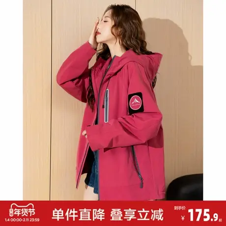 唐狮2026秋冬季外套女连帽宽松工装外套韩系潮流休闲风百搭上衣图片