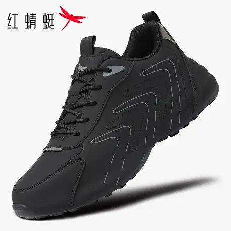 红蜻蜓男鞋秋冬新款鞋子厚底增高休闲黑武士运动鞋老爹鞋男潮防水商品大图