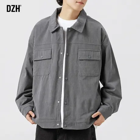 男士灯芯绒外套男2023秋季新款情侣装翻领上衣高级感开衫秋装夹克商品大图