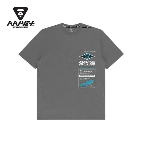 AAPE+运动男装春夏撞色迷彩字母印花标识图案标签短袖T恤0786XXG商品大图