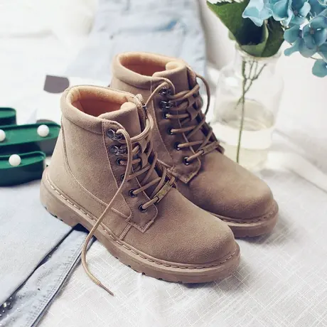 蓓尔春秋新款马丁靴女鞋靴子棉鞋休闲韩版百搭学生厚底英伦短靴潮图片