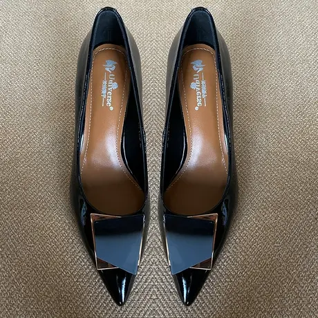 真皮高跟鞋法式细跟女鞋尖头内外全皮欧美浅口小众设计单鞋图片