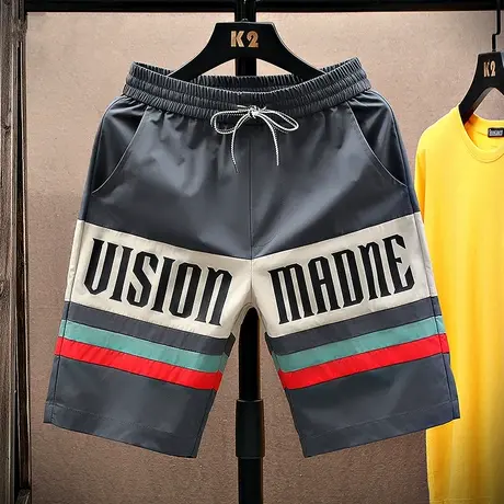 短裤男夏季薄款男款男士大裤衩休闲网红潮牌运动裤外穿直筒五分裤商品大图