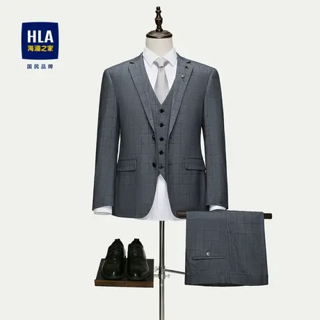 HLA/海澜之家弹力松紧腰礼服套装23秋季新款绅士商务西服套西男图片