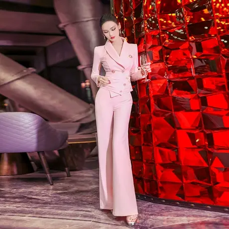 VJE早春减龄女神范连体裤女新款设计感显瘦名媛风连身长裤图片