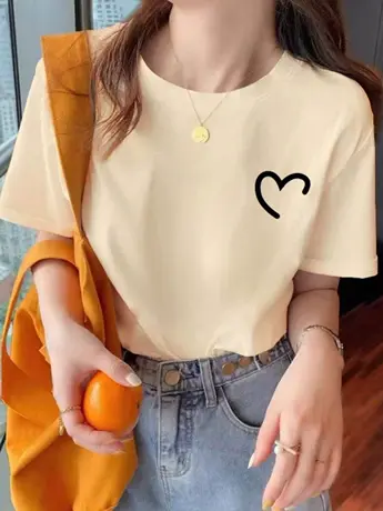 情侣仿棉短袖t恤女夏季2023新款时尚潮流女装宽松显瘦韩版上衣商品大图