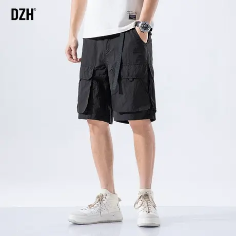 男士黑色工装短裤男夏季薄款速干运动五分裤男裤2023新款美式中裤商品大图