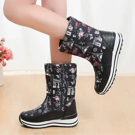 冬季特厚雪地靴女保中筒暖加绒防滑韩版女款棉鞋东北长靴子商品大图