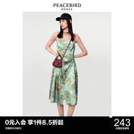 太平鸟气质流行春秋时尚新款浪漫印花连衣裙A1FAC1218图片