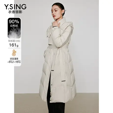 【百亿补贴官方直播】衣香丽影灰白色绗缝羽绒服图片